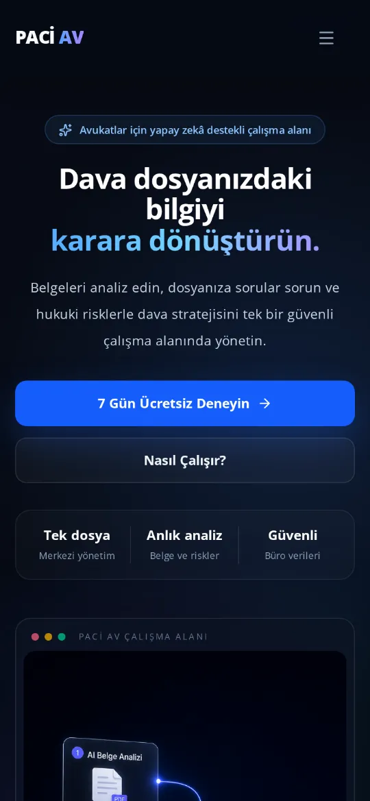 PaCi AV ana sayfası, mobil görünüm